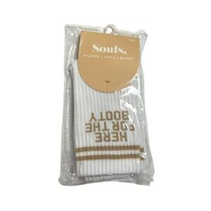 Souls. Here For The Booty Grip Socks in White